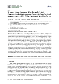 Beverage Intake, Smoking Behavior, and Alcohol Consumption in