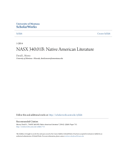 NASX 340.01B: Native American Literature