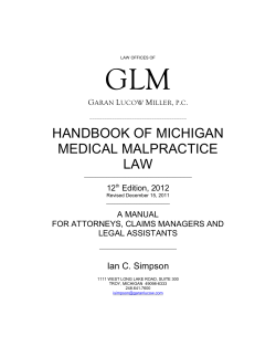 handbook of michigan medical malpractice law