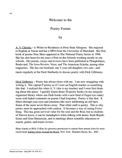 The Poetry Forum - Purdue e-Pubs