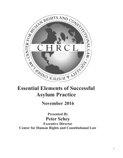 Essential Elements of Asylum Practice