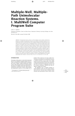 Multiple-Well, Multiple- Path Unimolecular Reaction