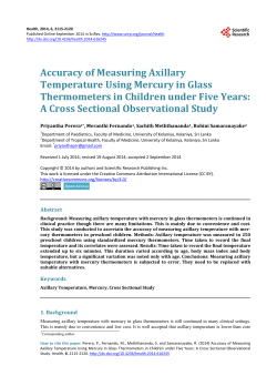 Accuracy of Measuring Axillary Temperature Using Mercury in Glass
