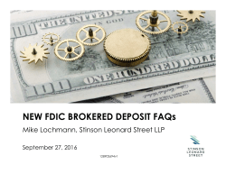NEW FDIC BROKERED DEPOSIT FAQs