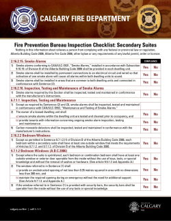 Fire Prevention Bureau Inspection Checklist: Secondary Suites