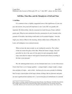 Self-Bias, Time-Bias, and the Metaphysics of Self and Time