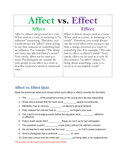 Affect vs. Effect