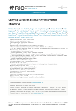 Unifying European Biodiversity Informatics (BioUnify)
