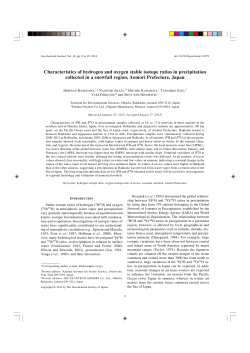Characteristics of hydrogen and oxygen stable isotope ratios in