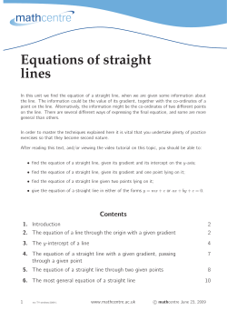 Equations of straight lines