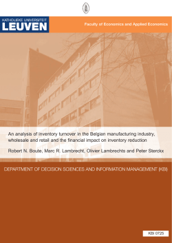 An analysis of inventory turnover in the Belgian manufacturing