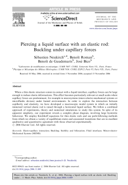 Piercing a liquid surface with an elastic rod: Buckling under capillary