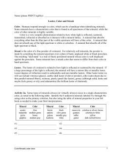 Luster, Color and Streak Color. Humans respond stro