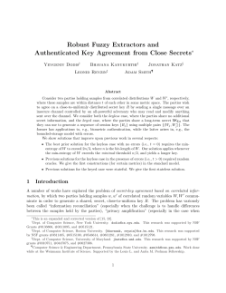 Robust Fuzzy Extractors and Authenticated Key Agreement from