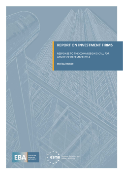 EBA`s Report on investment firms