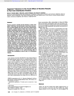 Apparent Tolerance to the Acute Effect of Nicotine Results in Part
