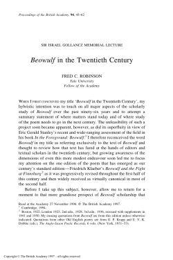 Beowulf in the Twentieth Century