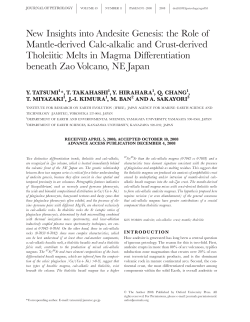 New Insights into Andesite Genesis: the Role of