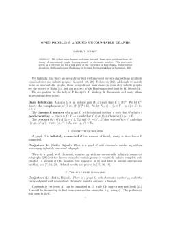 OPEN PROBLEMS AROUND UNCOUNTABLE GRAPHS We