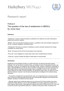 The question of the rise of isolationism in MEDCs