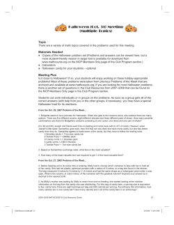 Halloween (Oct. 31) Meeting