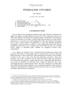 Federalism, Untamed - University of Wisconsin Law School