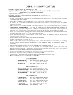 Dept 1 Dairy Cattle - Sheboygan County Fair