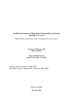 Possible Determinants of Birth Defects Responsible for Perinatal