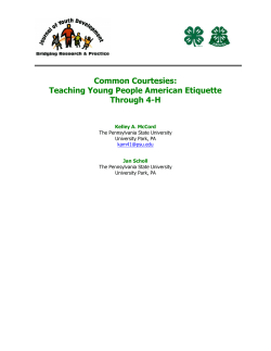 Common Courtesies - Journal of Youth Development