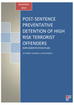 Post-Sentence Preventative Detention of High Risk Terrorist