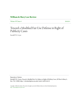 Toward a Modified Fair Use Defense in Right of Publicity Cases