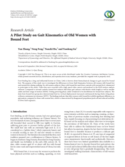 A Pilot Study on Gait Kinematics of Old Women with Bound Feet