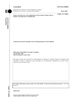 Lobbyists, government and public trust