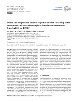 Ozone and temperature decadal responses to solar variability in the