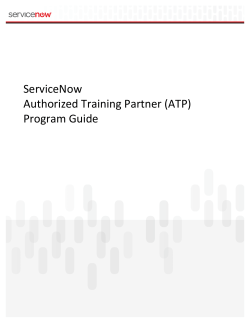 ServiceNow Authorized Training Partner (ATP) Program Guide