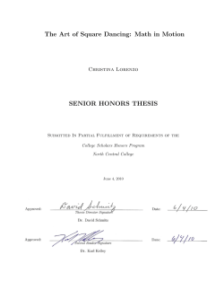 The Art of Square Dancing: Math in Motion SENIOR HONORS THESIS