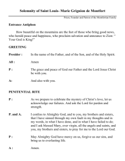 Solemnity of Saint Louis- Marie Grignion de Montfort
