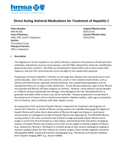 Direct Acting Antiviral Medications for Treatment of Hepatitis C