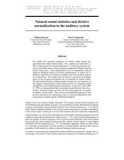 Natural sound statistics and divisive normalization in the auditory