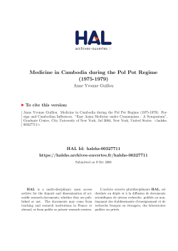 Medicine in Cambodia during the Pol Pot Regime (1975 - Hal-SHS