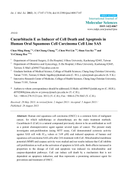 Cucurbitacin E as Inducer of Cell Death and Apoptosis in Human