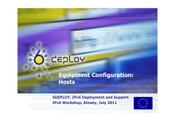 Equipment Configuration: Hosts