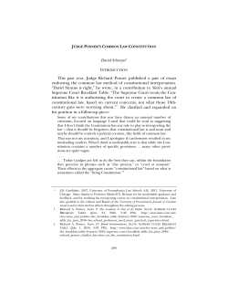 Judge Posner`s Common Law Constitution