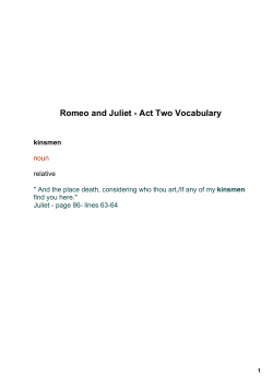 Romeo and JulietанаAct Two Vocabulary