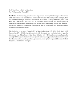 Todd Lin Chow v. State of Maryland No. 99