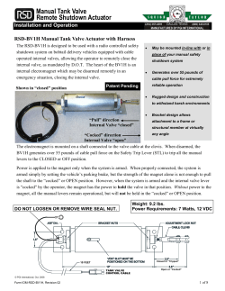Manual Tank Valve Remote Shutdown Actuator