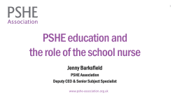 PSHE and the role of the school nurse