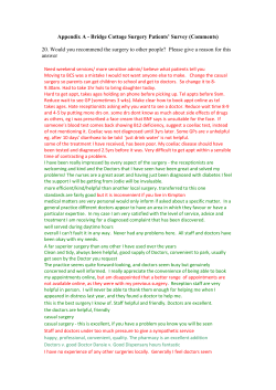 Appendix A - Bridge Cottage Surgery Patients` Survey (Comments