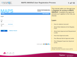 MAPS AWARxE User Registration Process