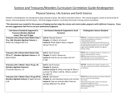 Science and Treasures/Wonders Curriculum Correlation Guide